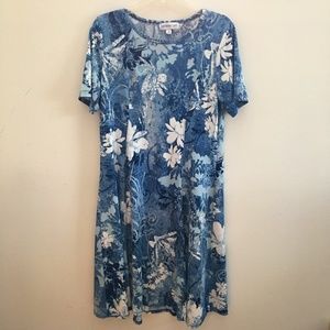 Blue Floral Stretchy Dress